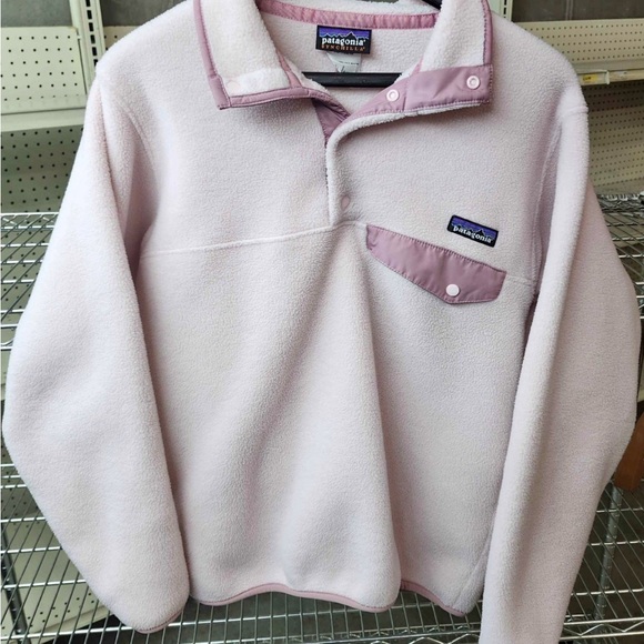 Patagonia Sweaters - Vintage 2005 Patagonia Synchilla Fleece Rare Pastel Pink Pullover